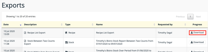 APICBASE RECIPE EXPORT EXPORT