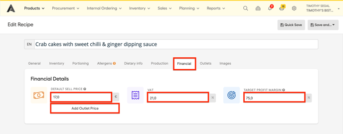 Apicbase Food Cost Info 1