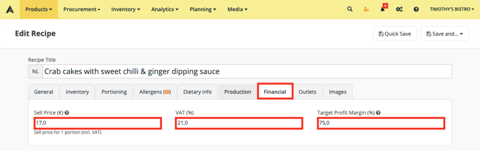 Apicbase Foodcost 1