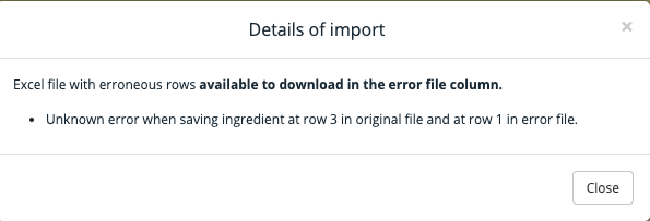 Apicbase Import ingredients details