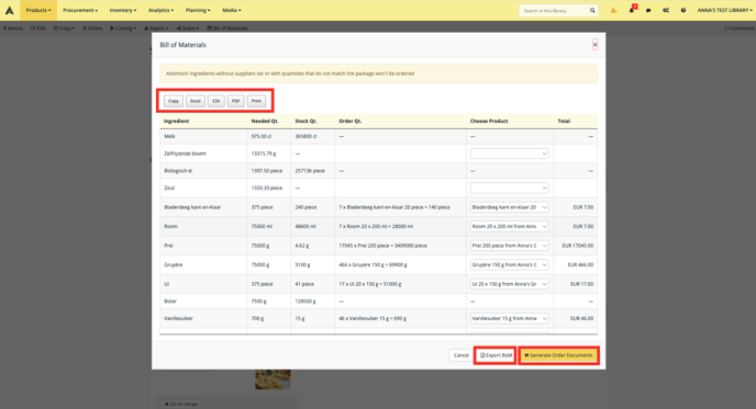 How Do I Generate A Bill Of Materials Bom For A Menu How Do I Generate A Bill Of Materials Bom For A Menu