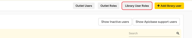 The Library User Roles button highlighted in the Library User Management page