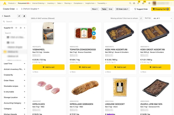 Create Order in Grid view with product pictures on the cards